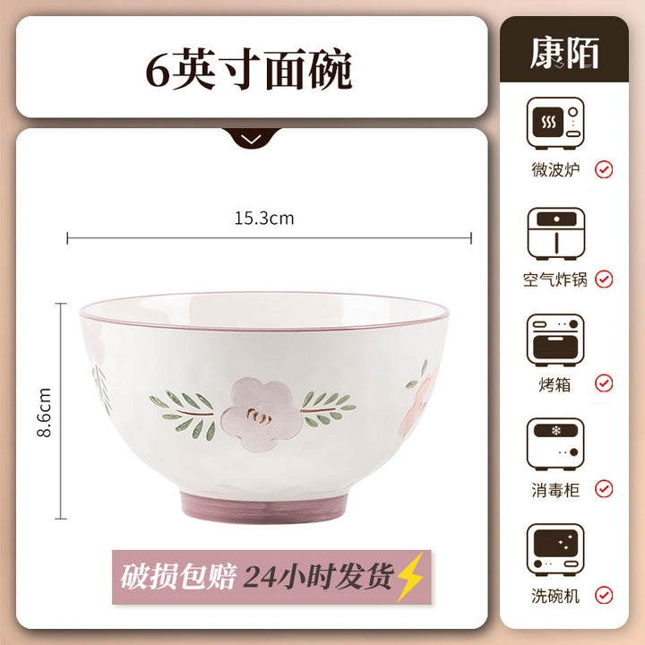Thick Bowl & Plate Home Premium Design Underglaze Ceramic Tableware Wholesale Cute Women
