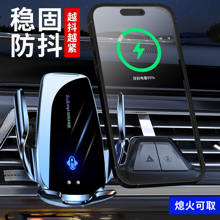 Wireless 15 W Car Phone Holder – Auto-Sensing Fast Charge Navigation Mount