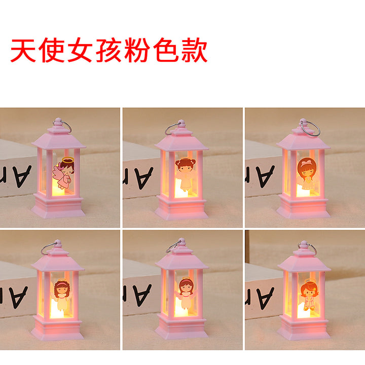 复古迷你小马灯led电子手提蜡烛灯装饰氛围道具灯生日礼物小摆件