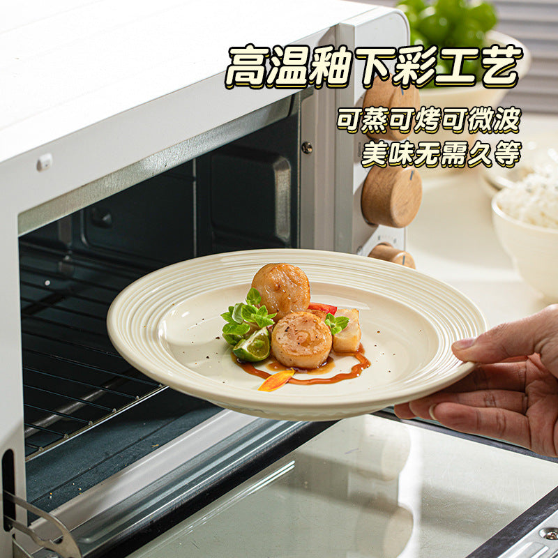 奶油风碗碟套装家用釉下彩餐具套装碗盘筷乔迁高颜值2025新款批发