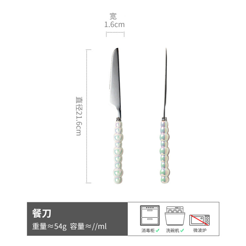 复古简约风勺子叉子不锈钢餐具叉勺甜品勺汤勺西餐牛排叉叉勺批发