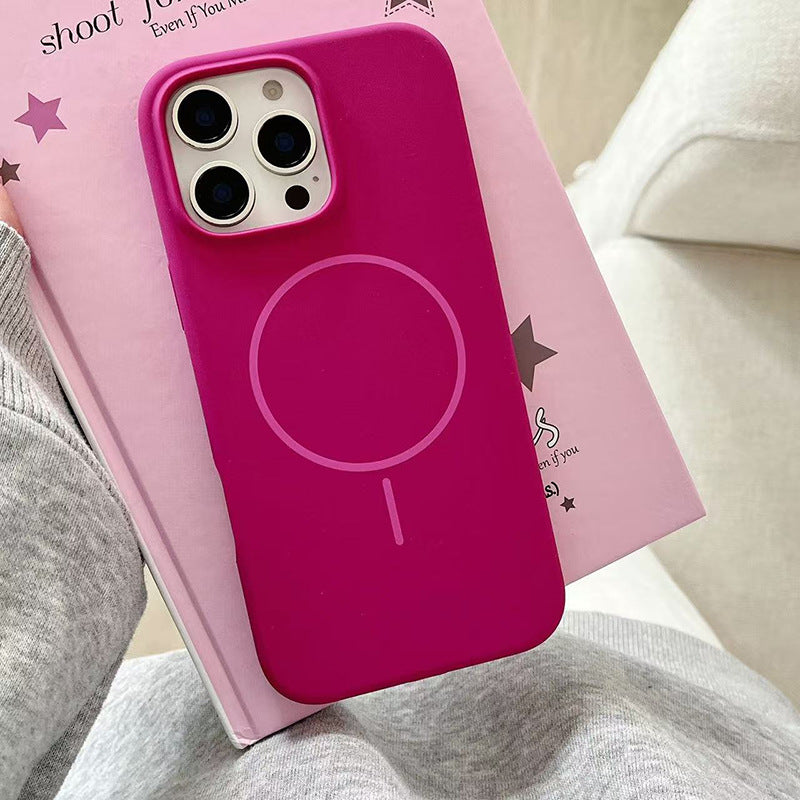 For iPhone 16 pro Thin Ring Mag Safe Liquid Silicone Phone CaseiPhone17 AIR Shockproof Solid Color Protective Case