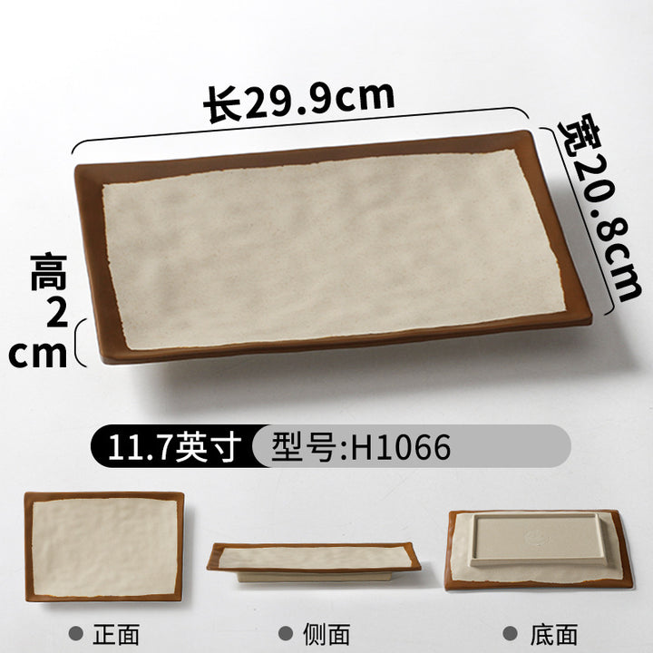 祥源美密胺创意复古餐具商用餐厅饭店火锅店盘子菜盘仿瓷塑料面碗