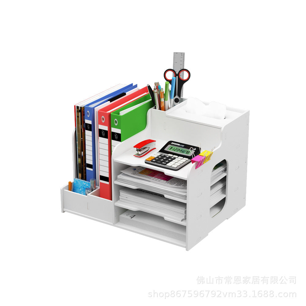 跨境供应文件架多层资料办公用品收纳分类桌面大容量文件置物架