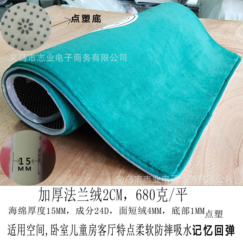 水晶绒地垫客厅卧室通用可机洗防滑TPR底30图案可选（支持定 制）
