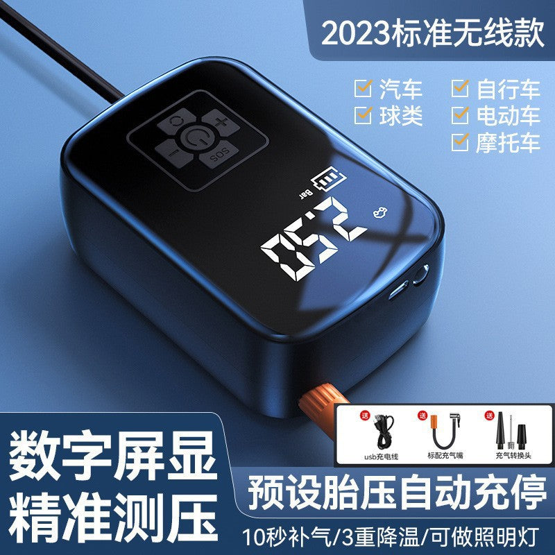 汽车充气泵车载便携智能无线数显打气筒多功能轮胎应急打气泵批发