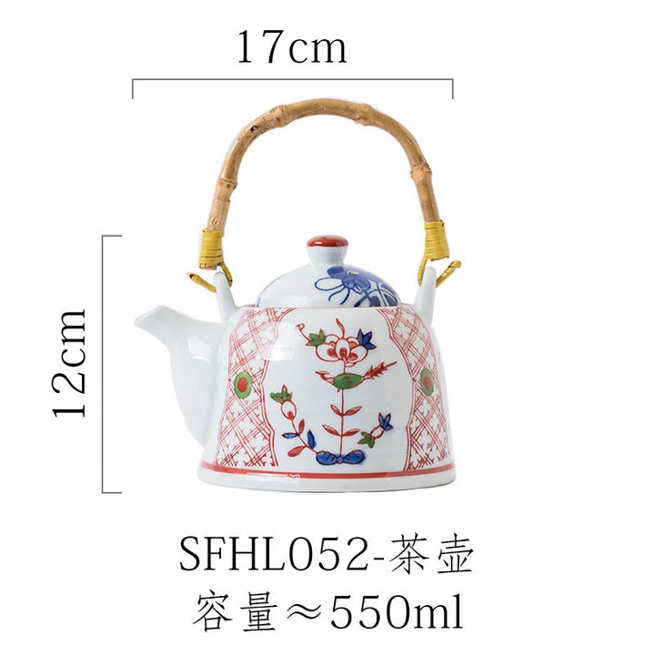 三分烧日式青花瓷水杯汤吞杯陶瓷复古功夫品茗杯单杯家用茶杯饮具