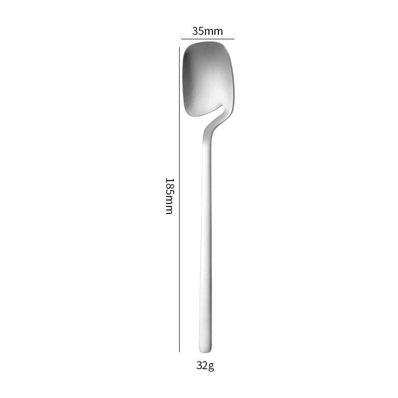 亚马逊304不锈钢挂壁牛排刀叉勺金色不锈钢勺子 家用砂光挂杯餐具