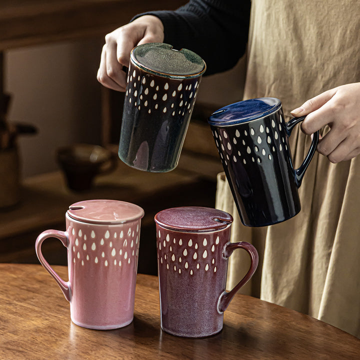 Cup With Lid Large Capacity Water Cup Mug Japanese Style Ceramic Premium Women