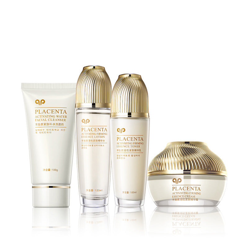 Placenta Extract Toner & Lotion Set 3-Piece Set Cosmetics Hydrating Nourishing Firming Face Cream Lotion