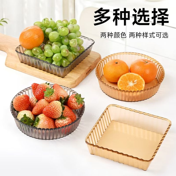 果盘家用客厅简约水果零食跨境创意干果盘厨房配菜盘大号加厚专用
