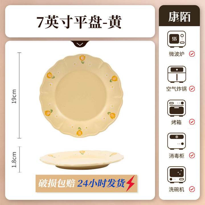 Bowl & Plate Full Set Factory Direct Underglazeins High Temperature Bowl Chopsticks Set Set Porcelain