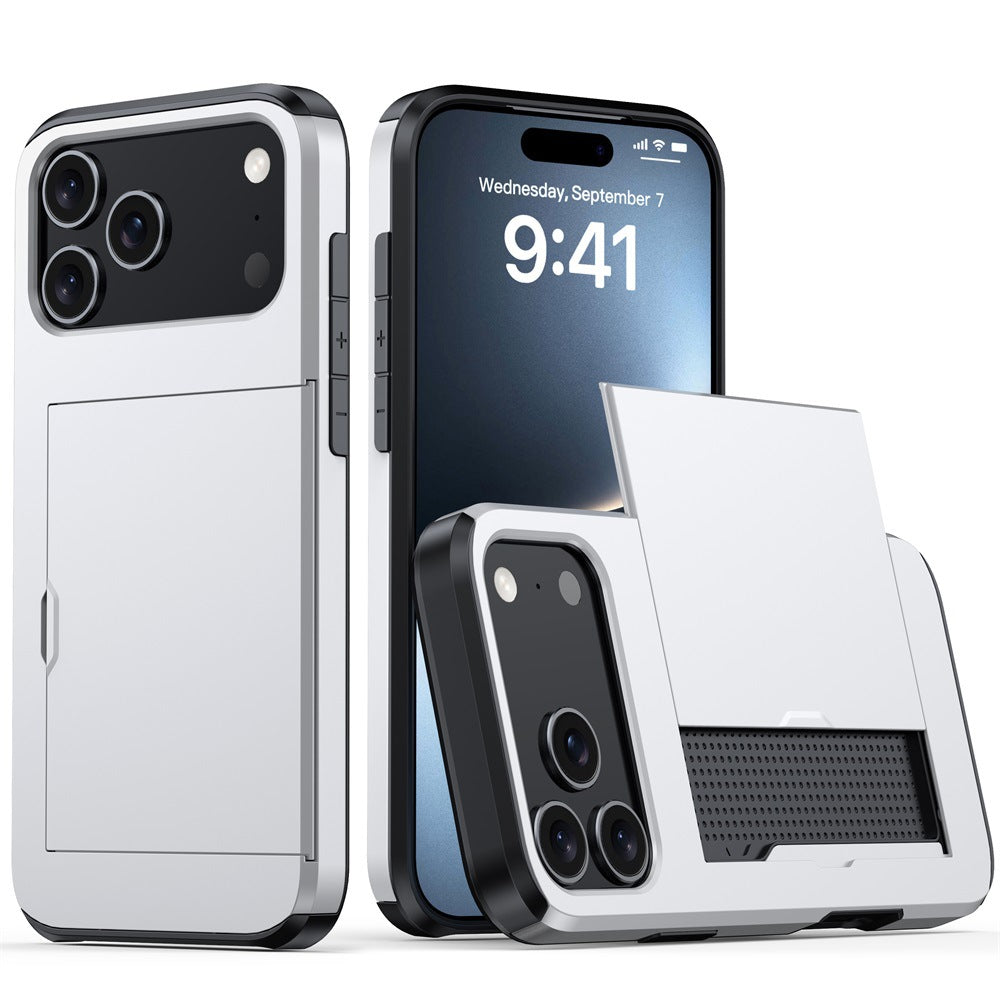 For iPhone 17 Phone Case iPhone 16 Slide 2-in-1 Shockproof 15 Pro Wallet Protective Case 34