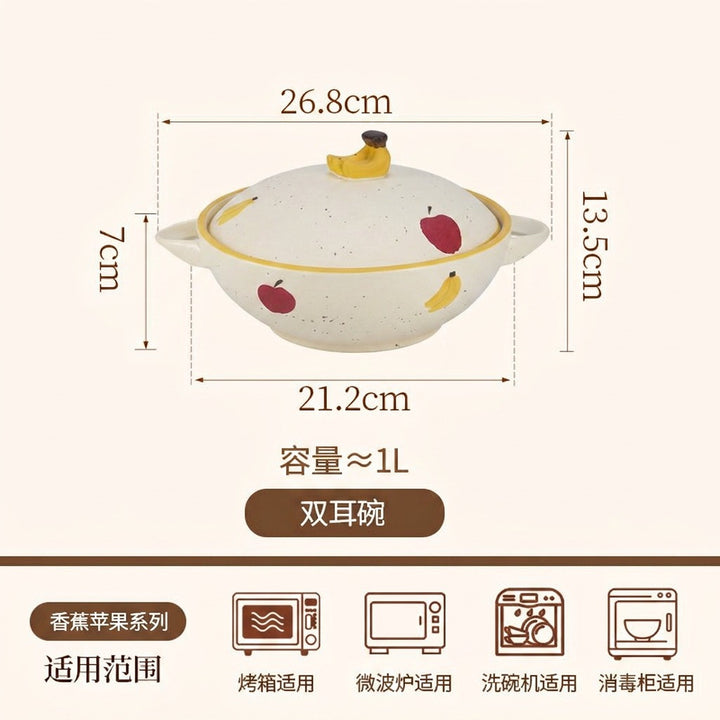 苹果香蕉陶瓷碗盘餐具套装盘子杯子汤碗可爱网红创意礼物餐具套装