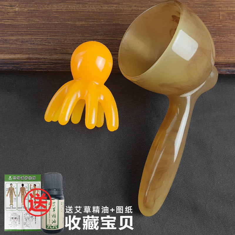 章鱼按摩刮痧梳八爪鱼头部面部拨筋棒点穴笔经络梳子提拉神器工具