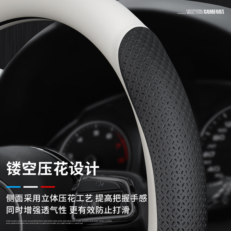 专用于Tesla特斯拉方向盘套真皮特斯拉Model3 Model Y翻毛皮把套