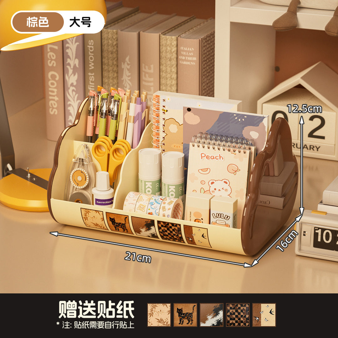 桌面收纳盒学生笔筒文具整理盒化妆品分格收纳盒办公桌杂物置物架