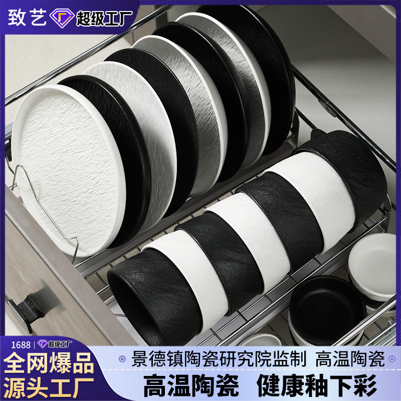 釉下彩餐具套装源头工厂定制2024新款高级感碗具轻奢碗碟套装家用