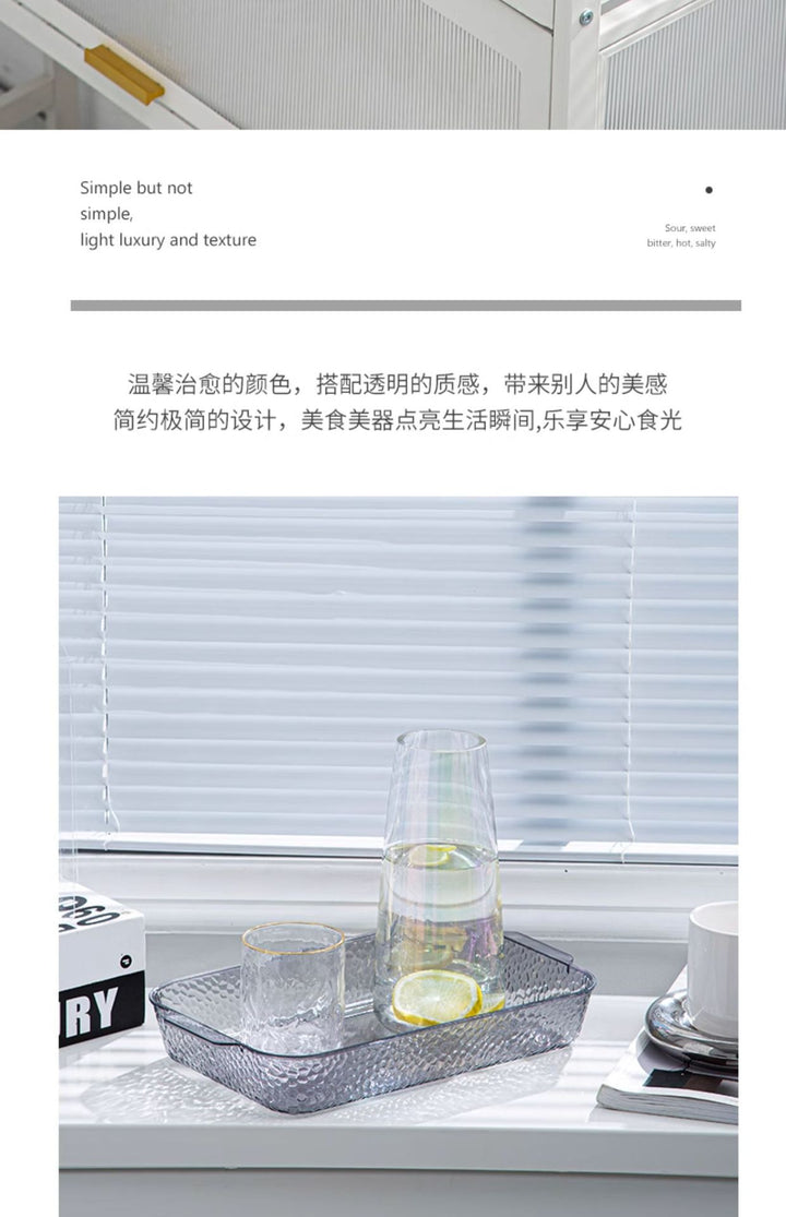 网红ins轻奢风托盘长方形家用放茶水杯子组合套装塑料水果盘创意