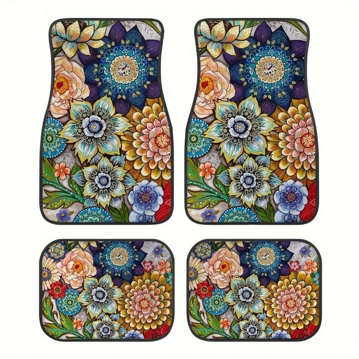 TEMU 4 Piece Set Vintage Car Foot Mat Stain Resistant Floor Mat Foot Mat Wholesale Carpet