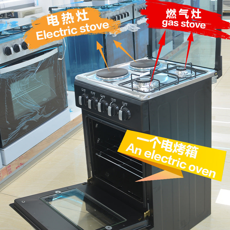 外贸出口跨境立式厨房4头燃气灶带烤箱一体机集成灶出口欧规英文