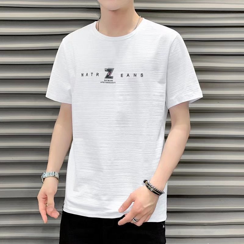 短袖t恤男2022年夏季新款潮牌ins宽松休闲体恤韩版潮流印花上衣服