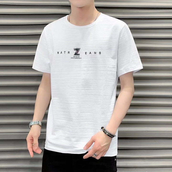 短袖t恤男2022年夏季新款潮牌ins宽松休闲体恤韩版潮流印花上衣服