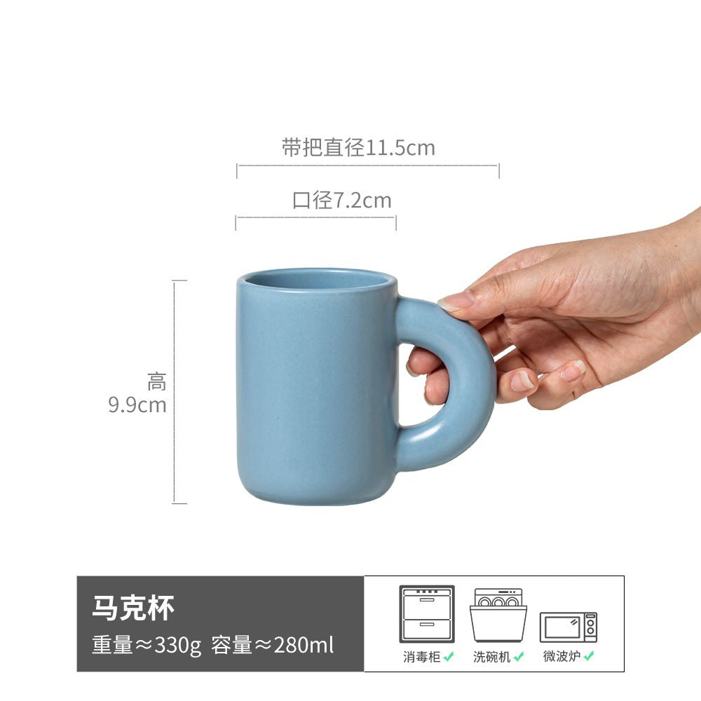 高颜值网红马克杯家用陶瓷情侣水杯ins风复古咖啡杯批发创意杯子