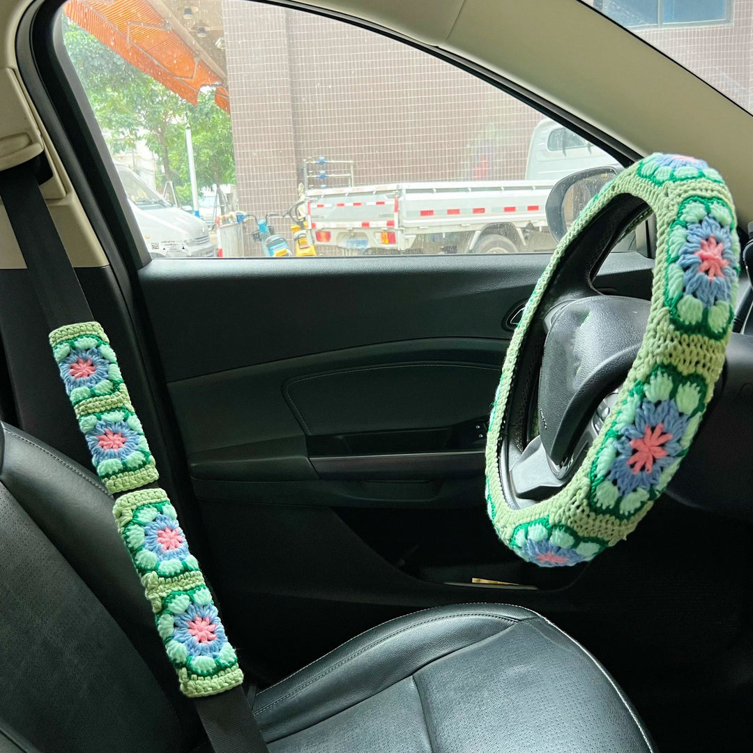 Car Interior Cute Flower Car Interior Steering Wheel Cover Non Slip Safe