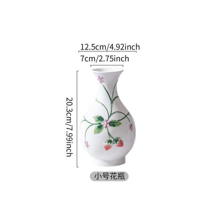 高温釉下彩陶瓷餐具 原创手绘草莓外贸出口陶瓷 创意家用派对餐具