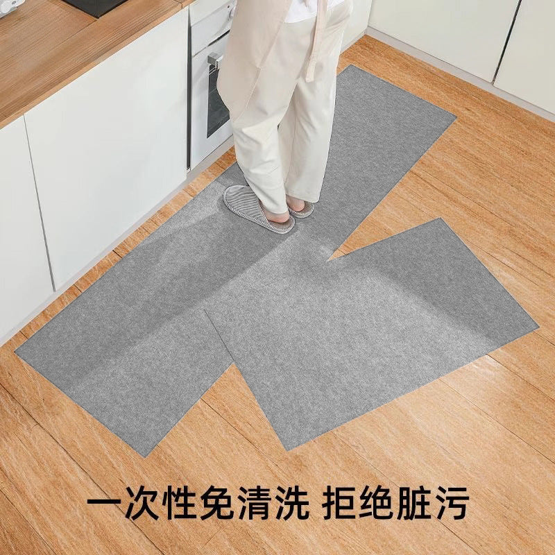 月抛型地垫厨房一次性免洗自粘防油防滑吸水吸油入户门垫脚垫地毯