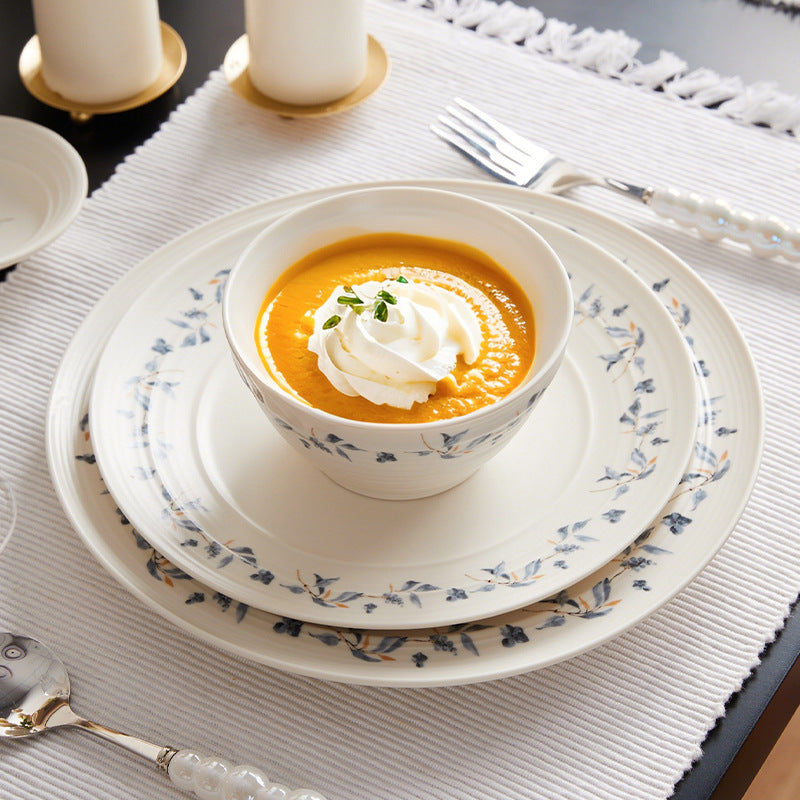 Bowl & Plate Set Home Ceramic Tableware Underglaze Set New Housewarming Gift Giving Wholesale