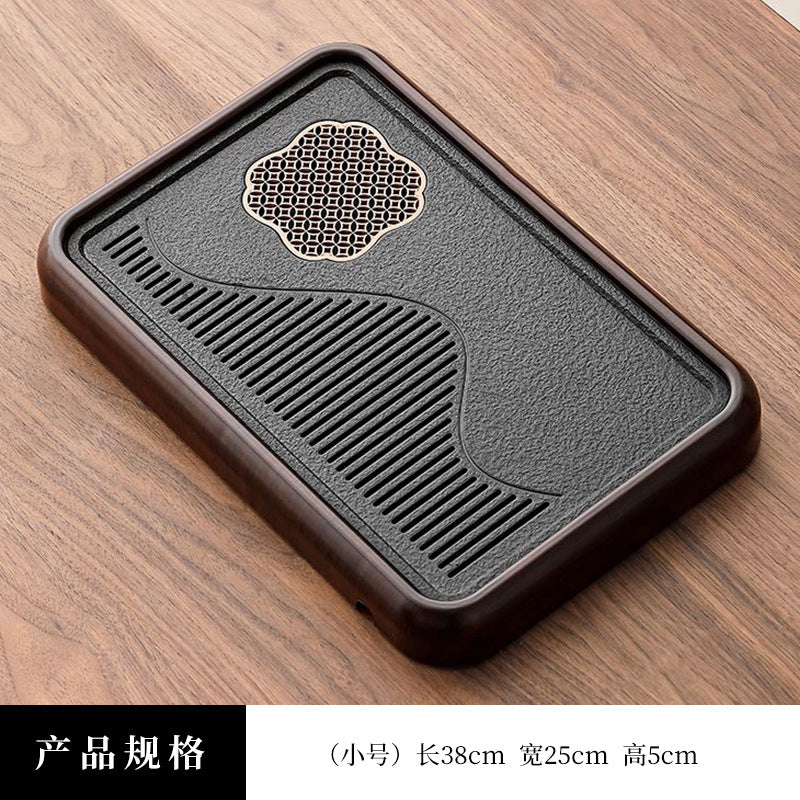 A类仿乌金石方形蓄水茶盘套装防霉家用办公茶台沥水茶具排水托盘
