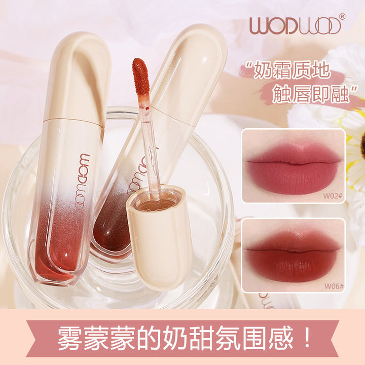 WODWOD绒雾轻感奶霜唇釉素颜不易掉色不易沾杯显白轻薄素颜奶油色