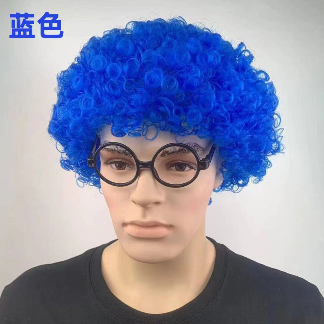 爆炸头假发搞怪小丑头套演出搞笑道具彩色假发套幼儿园表演区材料