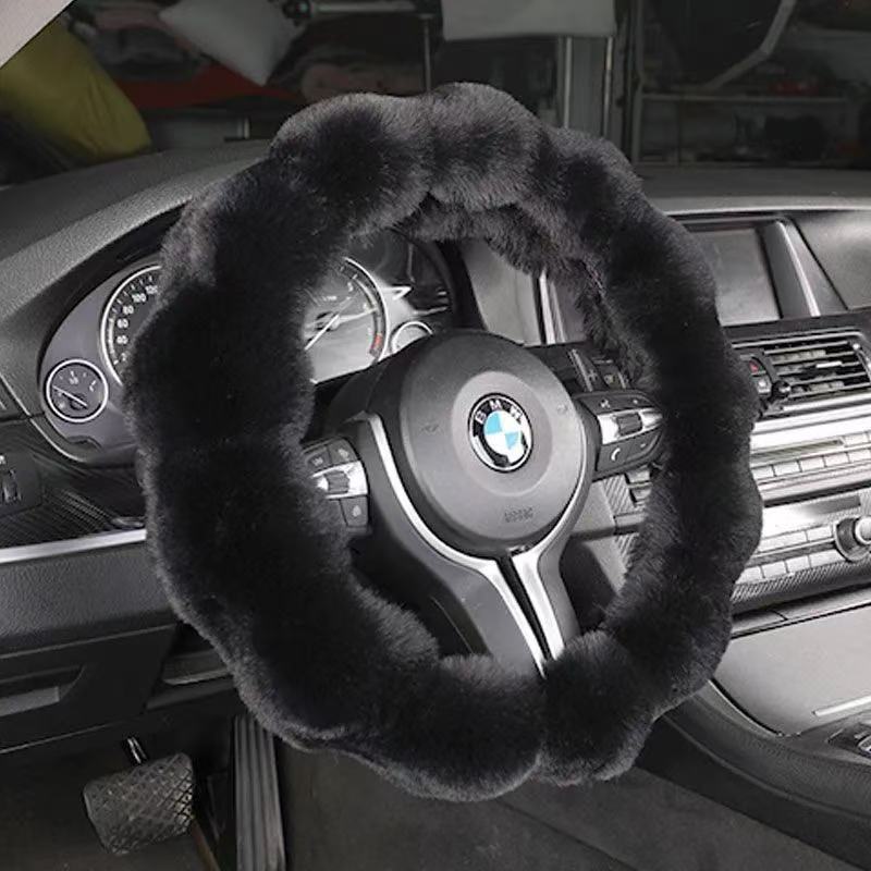 Steering Wheel Cover Wool Grip Cover Unisex Universal Fall/Winter Car Steering Wheel Cover