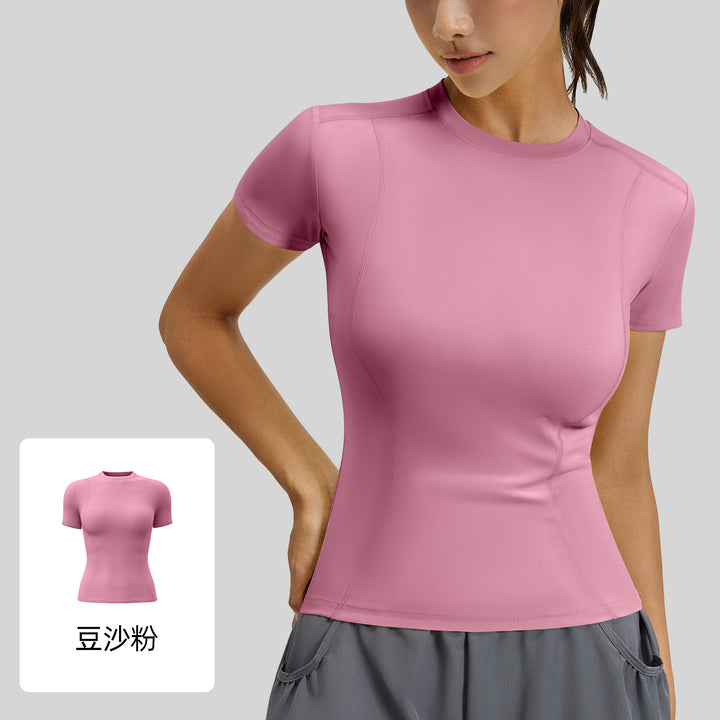聚衣堂春夏修身运动短袖T恤瑜伽服上衣女健身紧身跑步瑜伽短袖