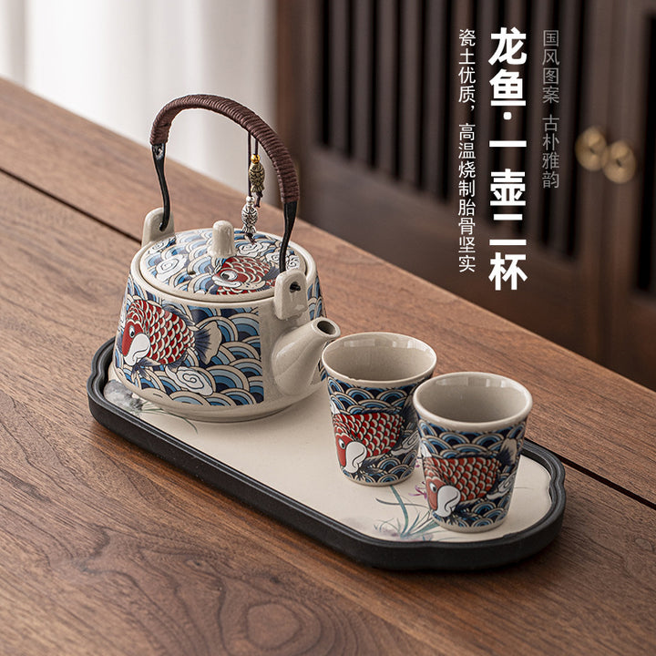 一壶二杯茶具套装家用宿舍酒店餐馆陶瓷功夫茶具泡茶壶茶杯会客