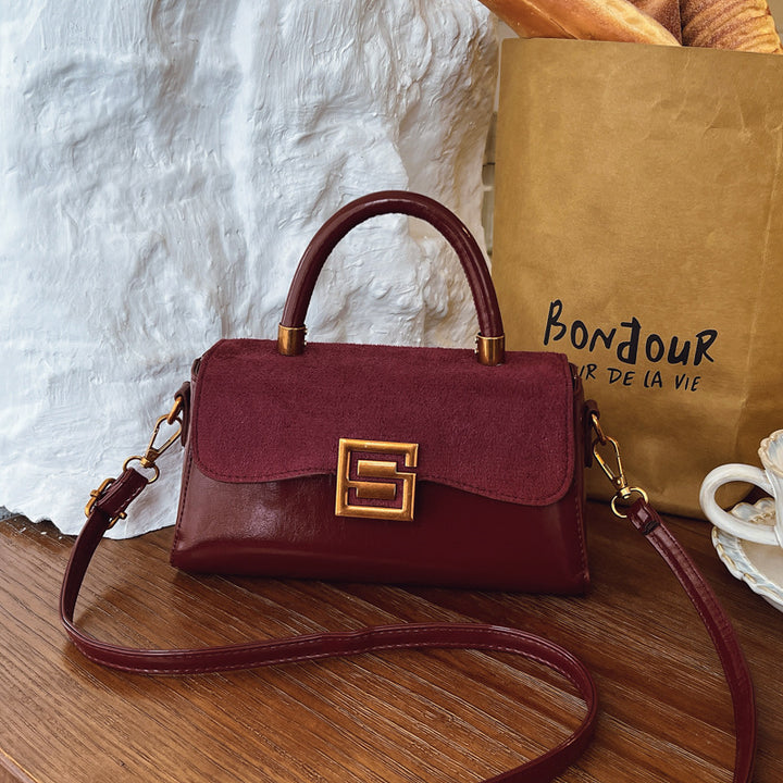 Scrub Vintage Small New Texture Women Handheld Small Square Bag Versatile Commuter Stylish Crossbody Bag