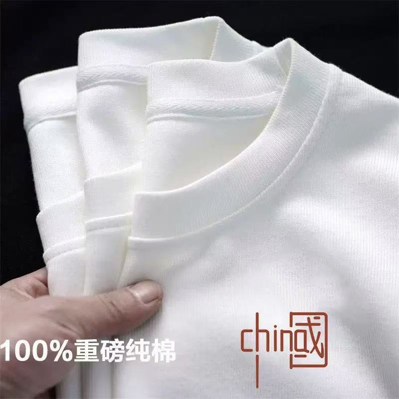 自穿推荐220克纯棉短袖T恤潮牌圆领卡通印花情侣短袖上衣商超推荐