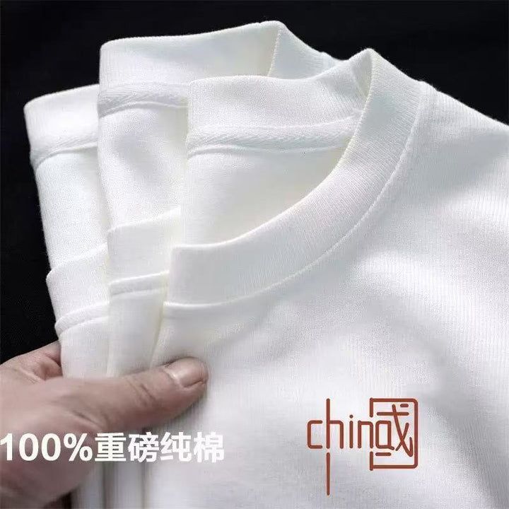 自穿推荐220克纯棉短袖T恤潮牌圆领卡通印花情侣短袖上衣商超推荐