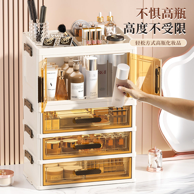 Desktop Makeup & Snack Storage Cabinet – Multi-Layer Organizer for Office & Vanity