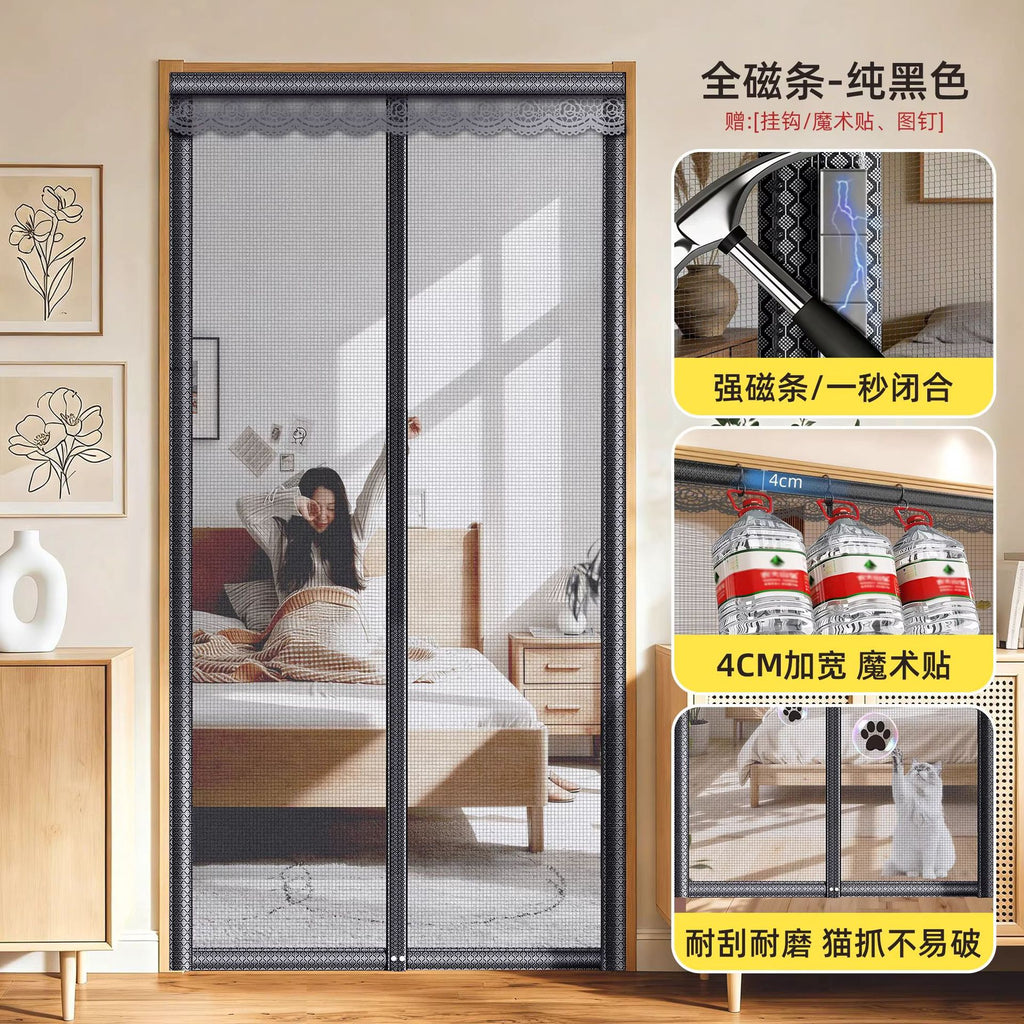 2026 Magnetic Anti-Mosquito Door Curtain – Self-Adhesive Fiberglass Mesh Screen