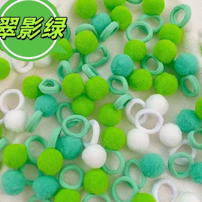 20条装~毛球小号毛巾圈糖果色可爱不伤发扎头发皮筋百搭甜美头饰