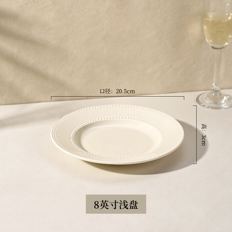 KANGMO Ceramic Underglaze Embossed Set - New Home Bowls Chopsticks & Spoons
