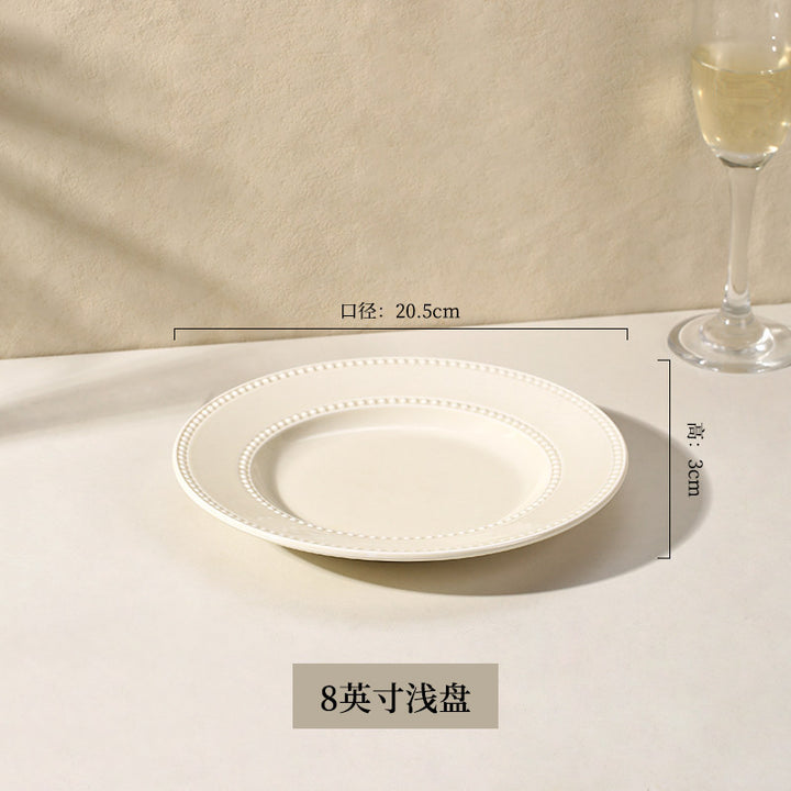 KANGMO Ceramic Underglaze Embossed Set - New Home Bowls Chopsticks & Spoons