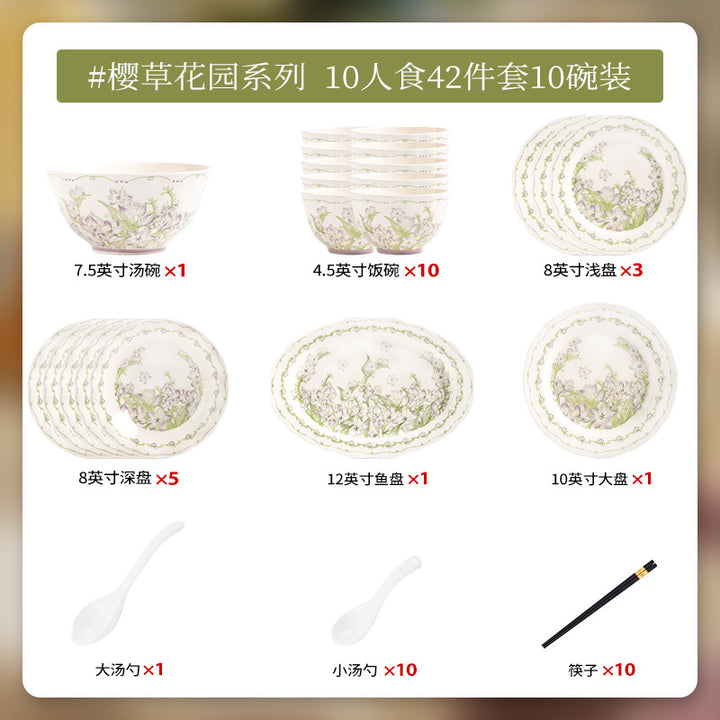 KANGMO Underglaze Color Dinner Set - Rustic Newlywed Tableware Housewarming Gift