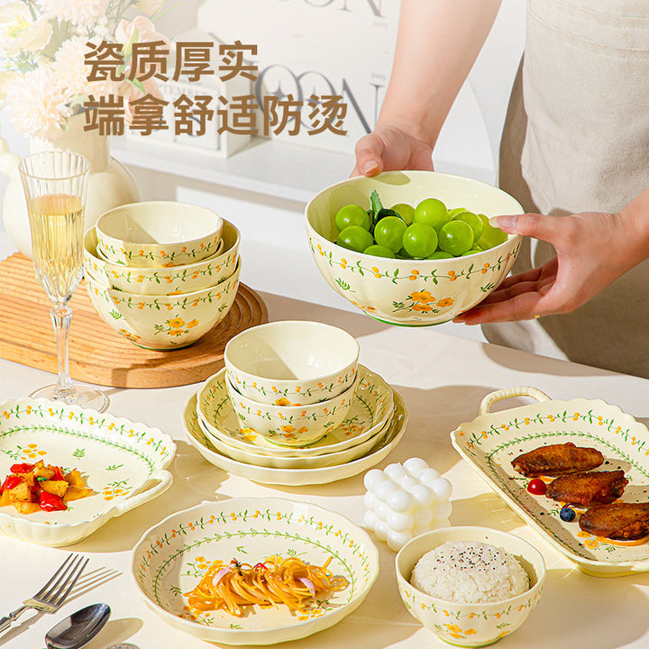 Ceramic Bowl & Plate Set Home Small Souvenir Gift Tableware Set New Housewarming Gift Giving Wholesale