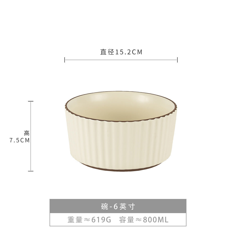 复古面碗日式陶瓷碗沙拉碗家用菜碗泡面碗餐具轻奢高颜值汤碗饭碗