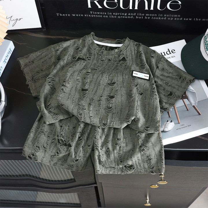 Children Short Sleeve Set Summer New Thin Stylish Baby Summer Men Kids Shorts Kids